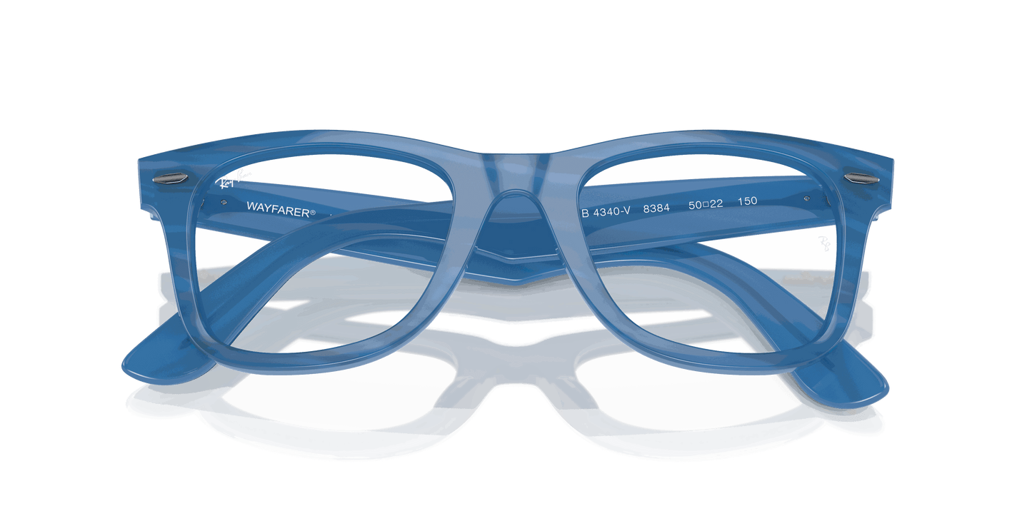 [Clear Lenses, Polished Photo Striped Blue Frame]