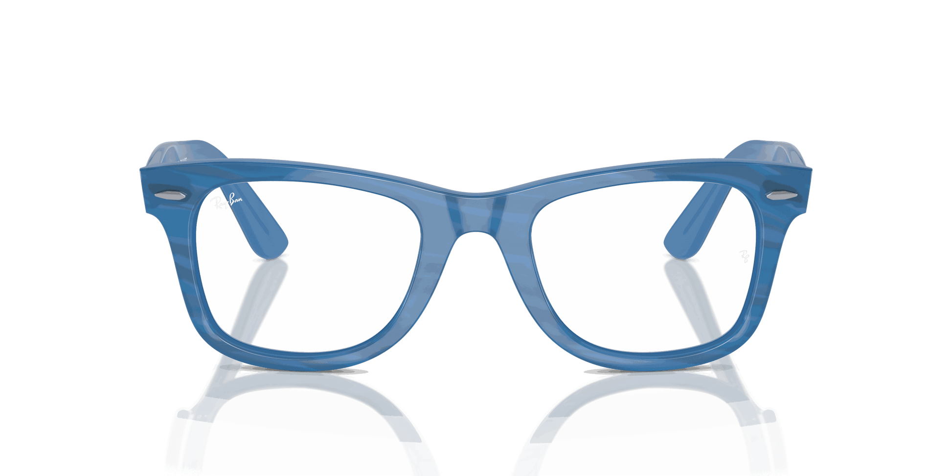 [Clear Lenses, Polished Photo Striped Blue Frame]
