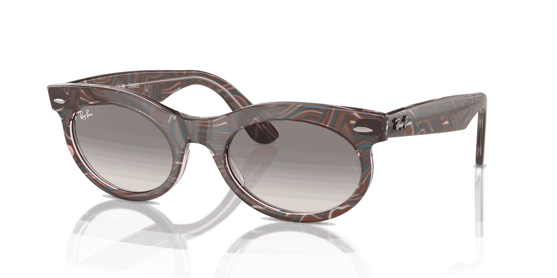 [Clear Grey Lenses, Polished Photo Waves Purple Frame]