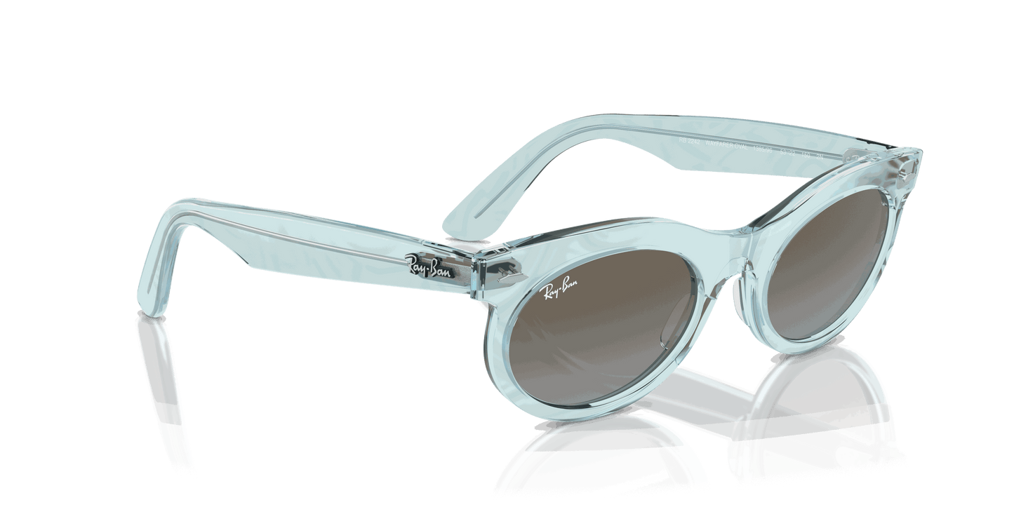 [Blue Brown Lenses, Polished Photo Waves Azure Frame]