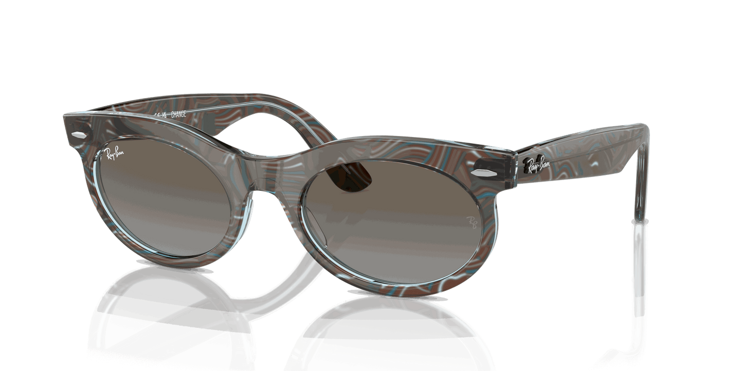 [Blue Brown Lenses, Polished Photo Waves Azure Frame]