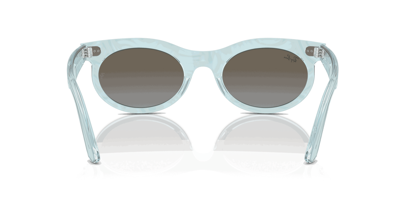 [Blue Brown Lenses, Polished Photo Waves Azure Frame]