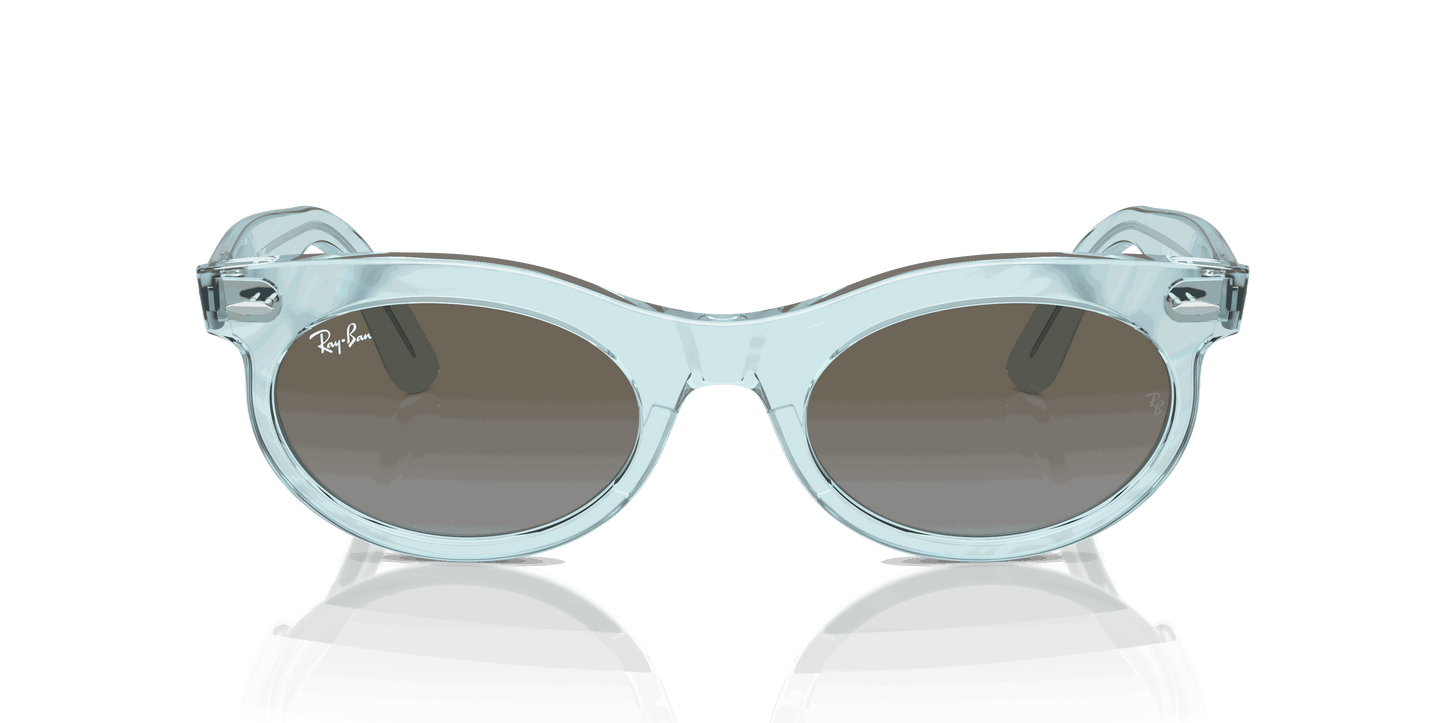 [Blue Brown Lenses, Polished Photo Waves Azure Frame]