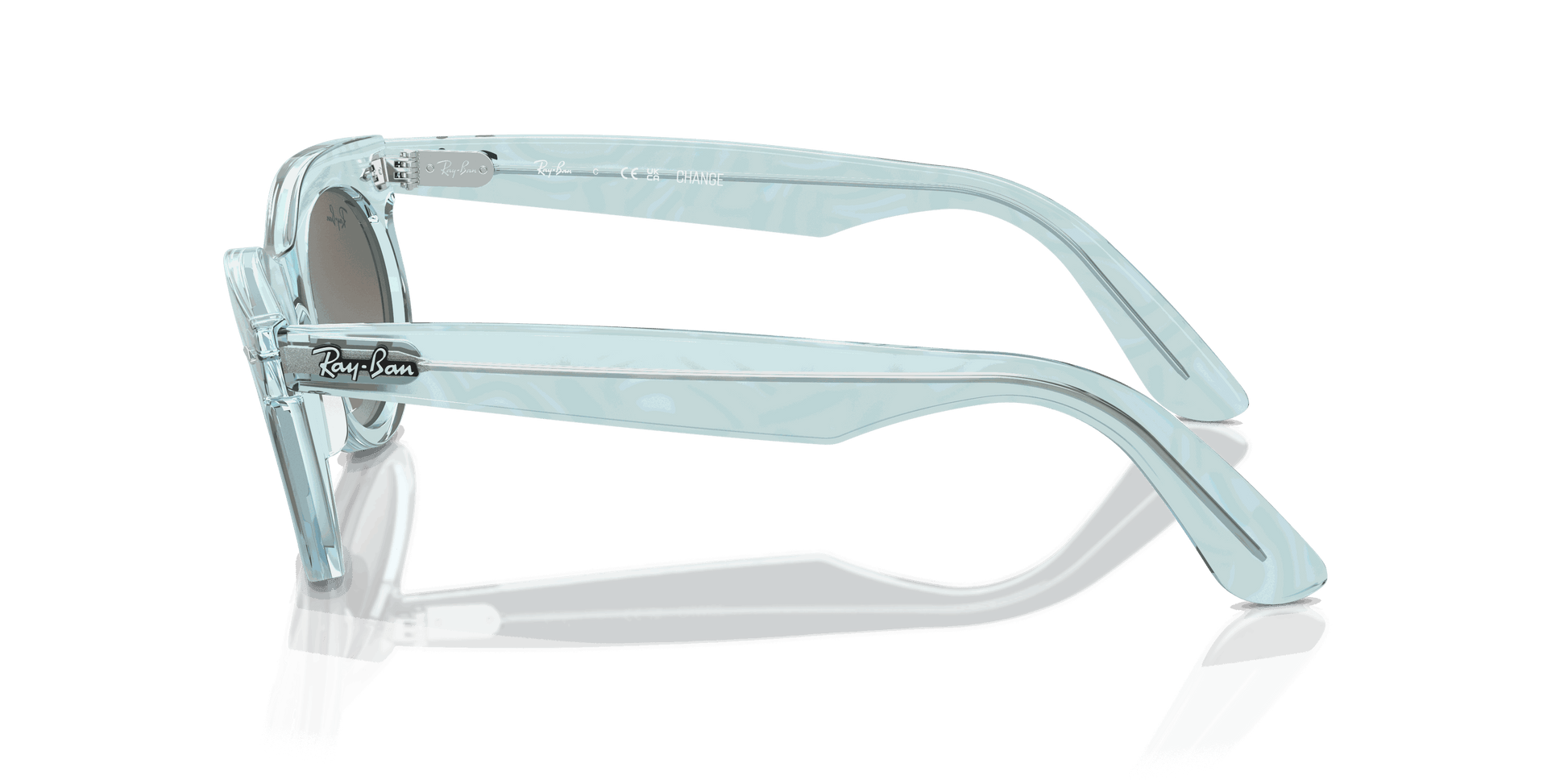 [Blue Brown Lenses, Polished Photo Waves Azure Frame]