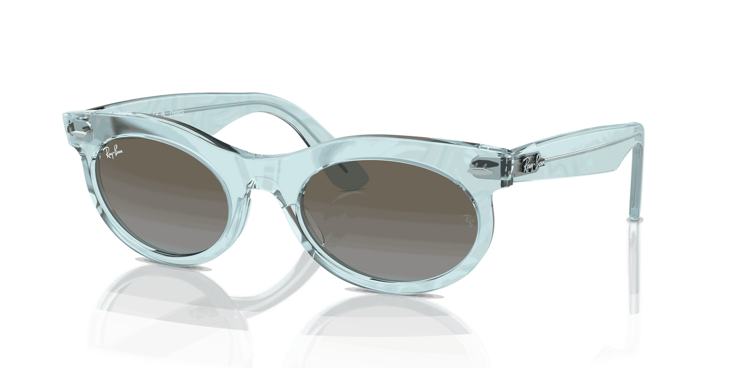 [Blue Brown Lenses, Polished Photo Waves Azure Frame]