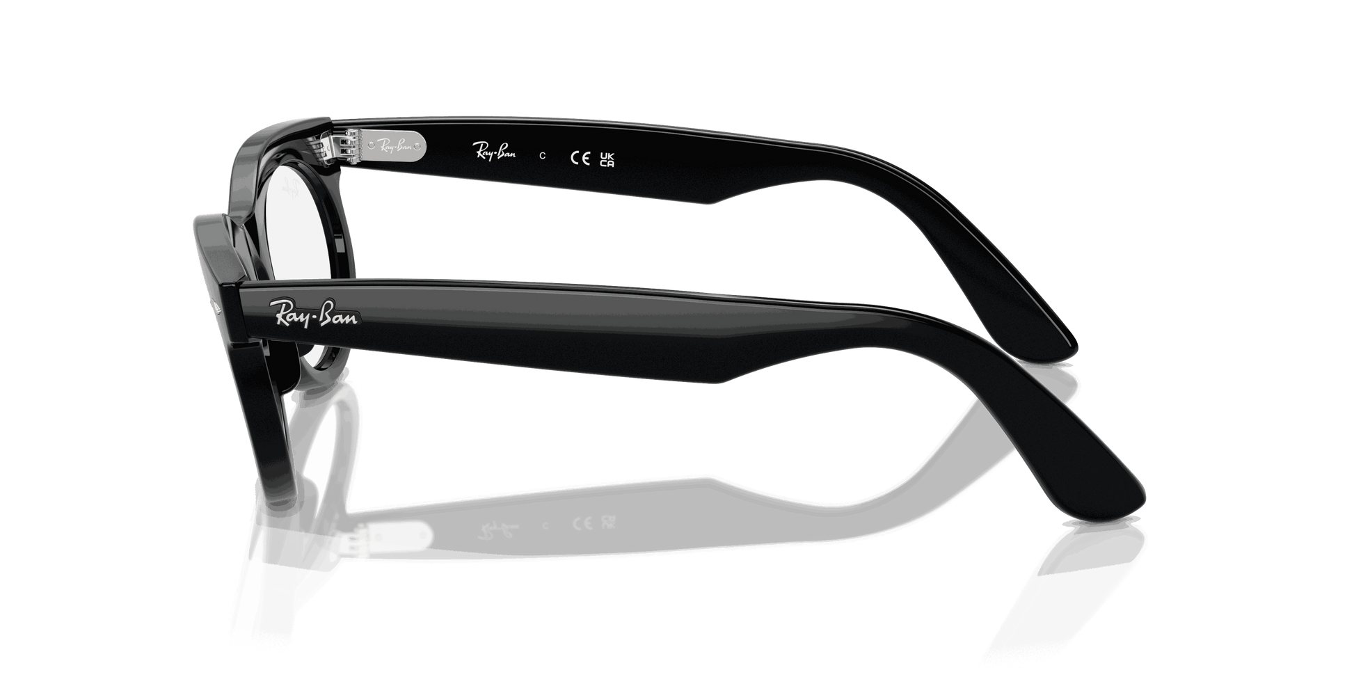 [Clear Lenses, Polished Black Frame]
