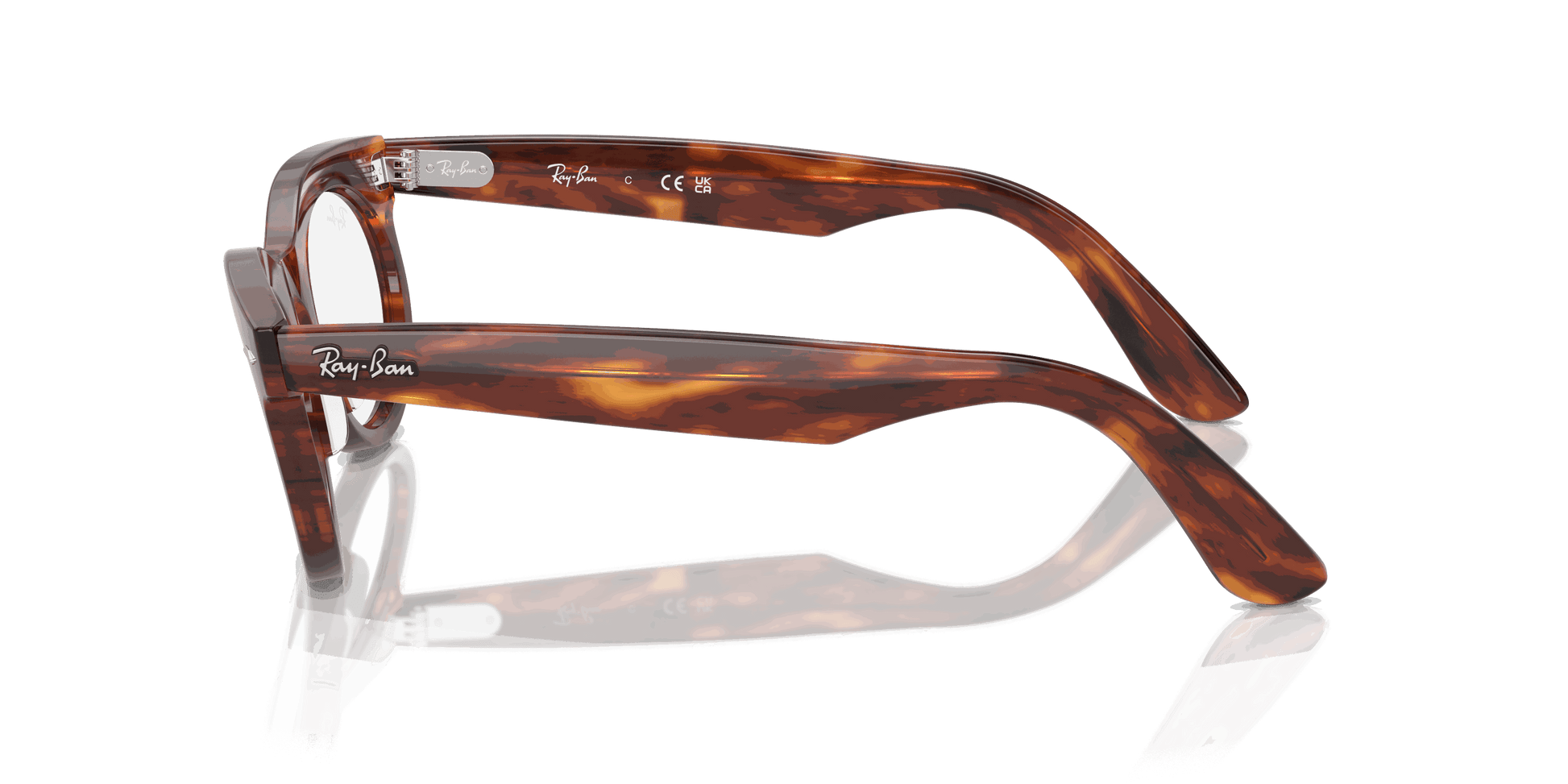 [Clear Lenses, Polished Striped Havana Frame]