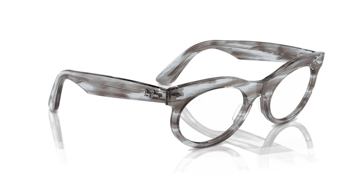 [Clear Lenses, Polished Striped Transparent Blue Frame]