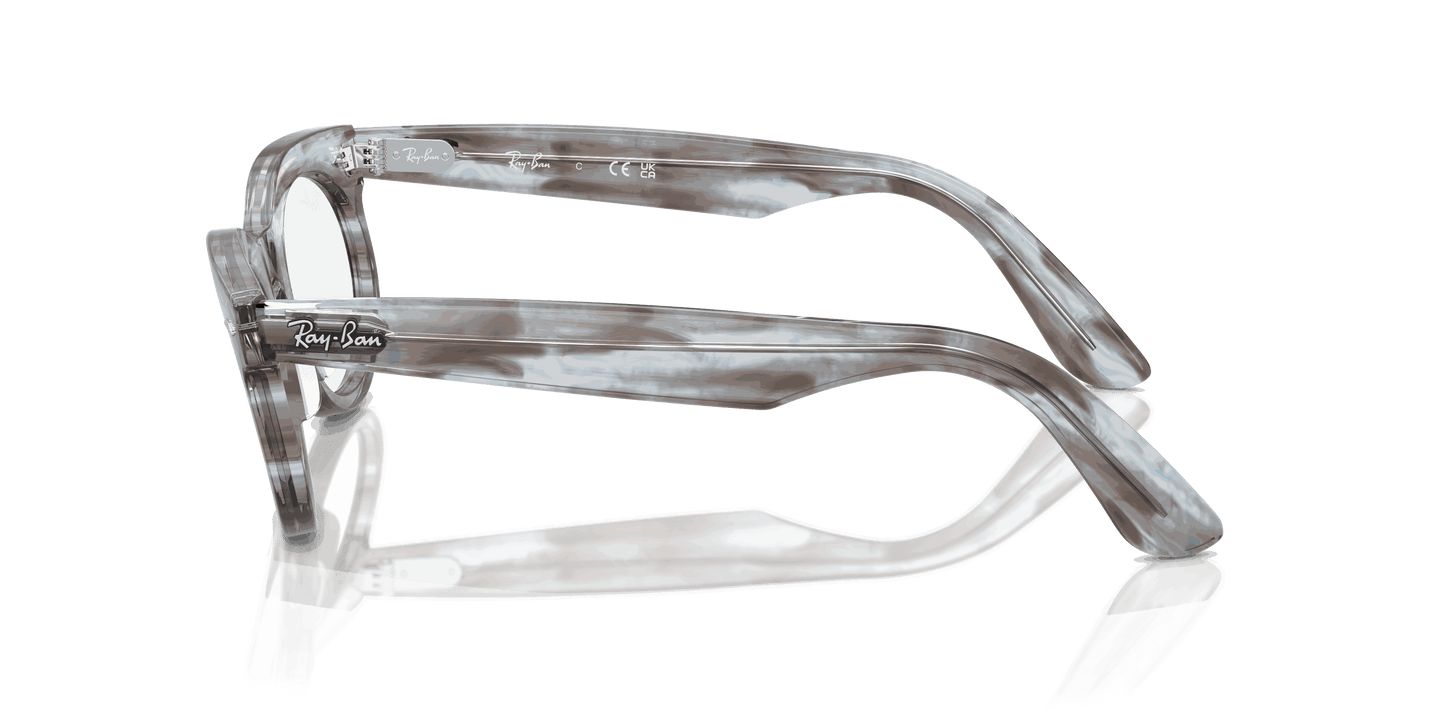 [Clear Lenses, Polished Striped Transparent Blue Frame]