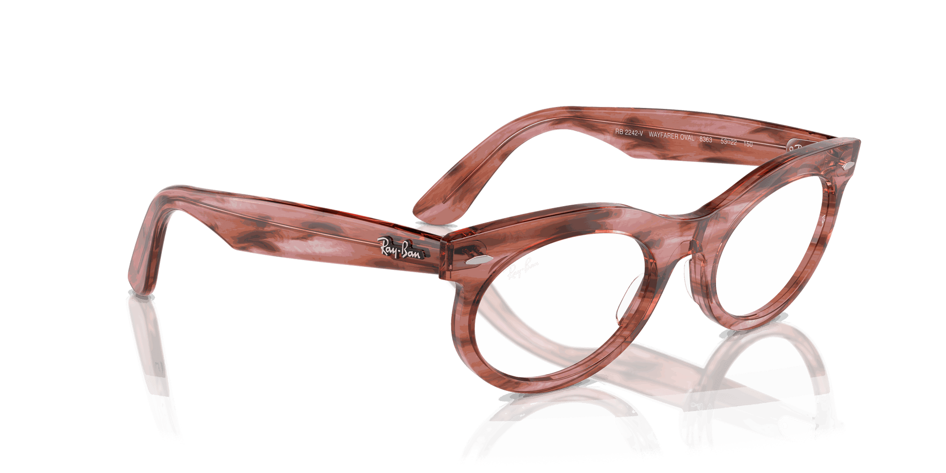 [Clear Lenses, Polished Striped Transparent Pink Frame]
