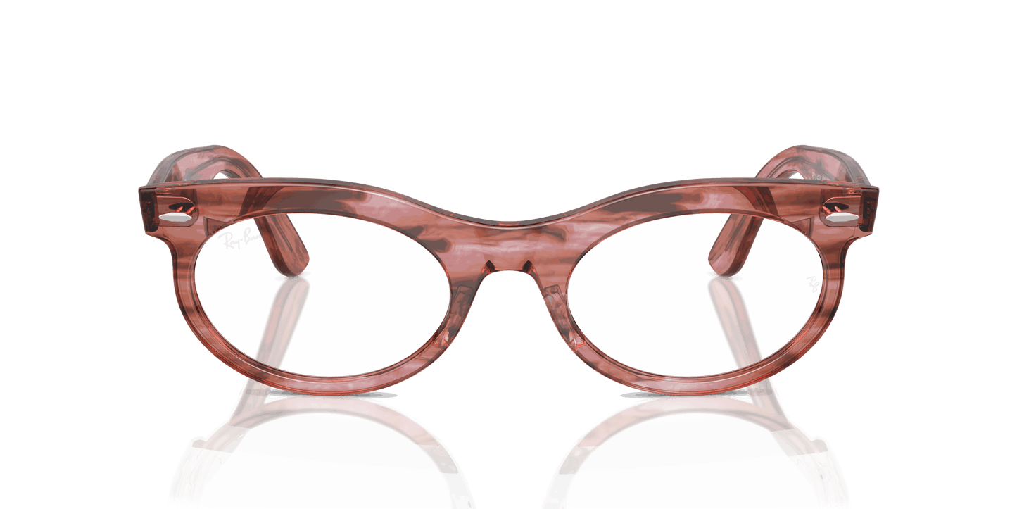 [Clear Lenses, Polished Striped Transparent Pink Frame]