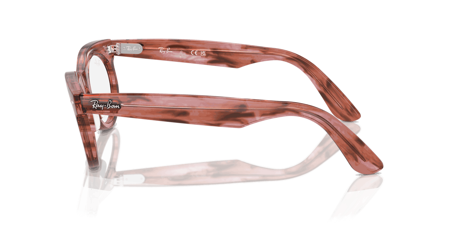 [Clear Lenses, Polished Striped Transparent Pink Frame]