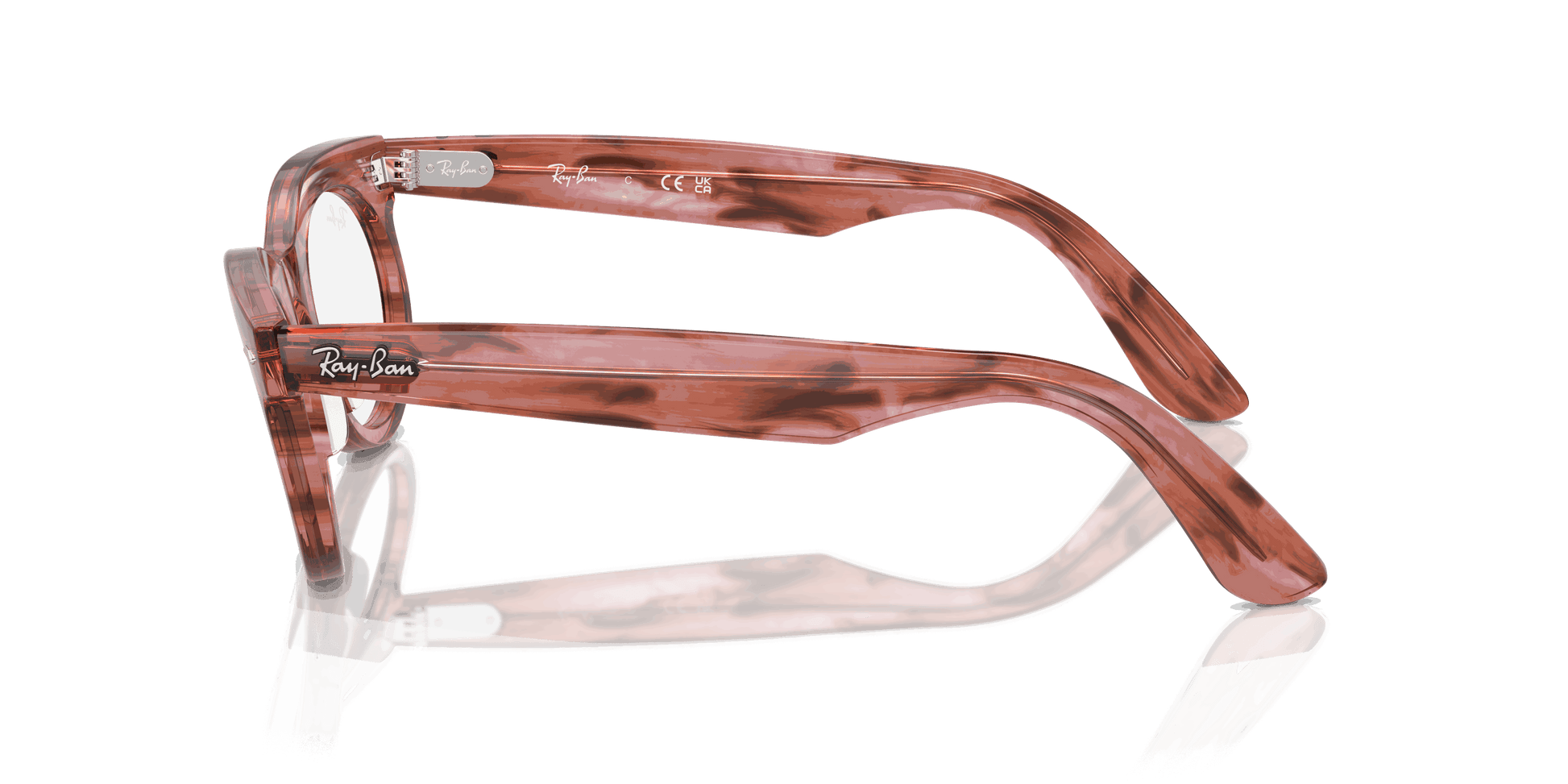 [Clear Lenses, Polished Striped Transparent Pink Frame]