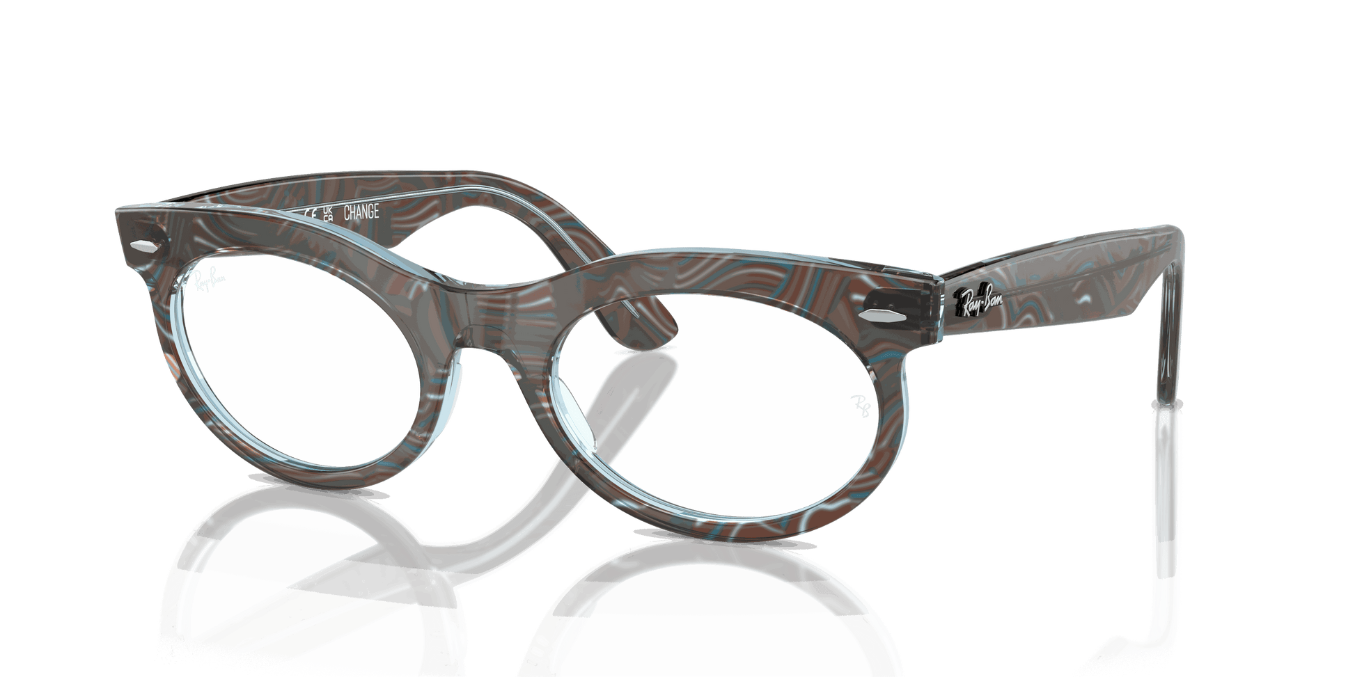 [Clear Lenses, Polished Photo Waves Azure Frame]