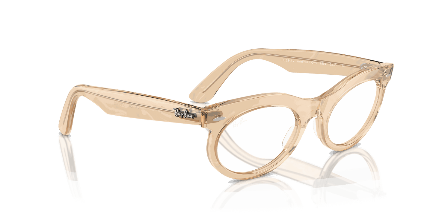 [Clear Lenses, Polished Photo Waves Brown Frame]
