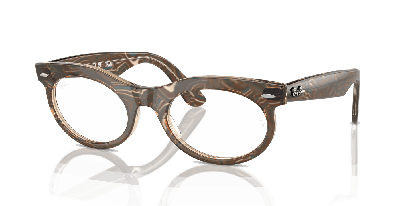 [Clear Lenses, Polished Photo Waves Brown Frame]