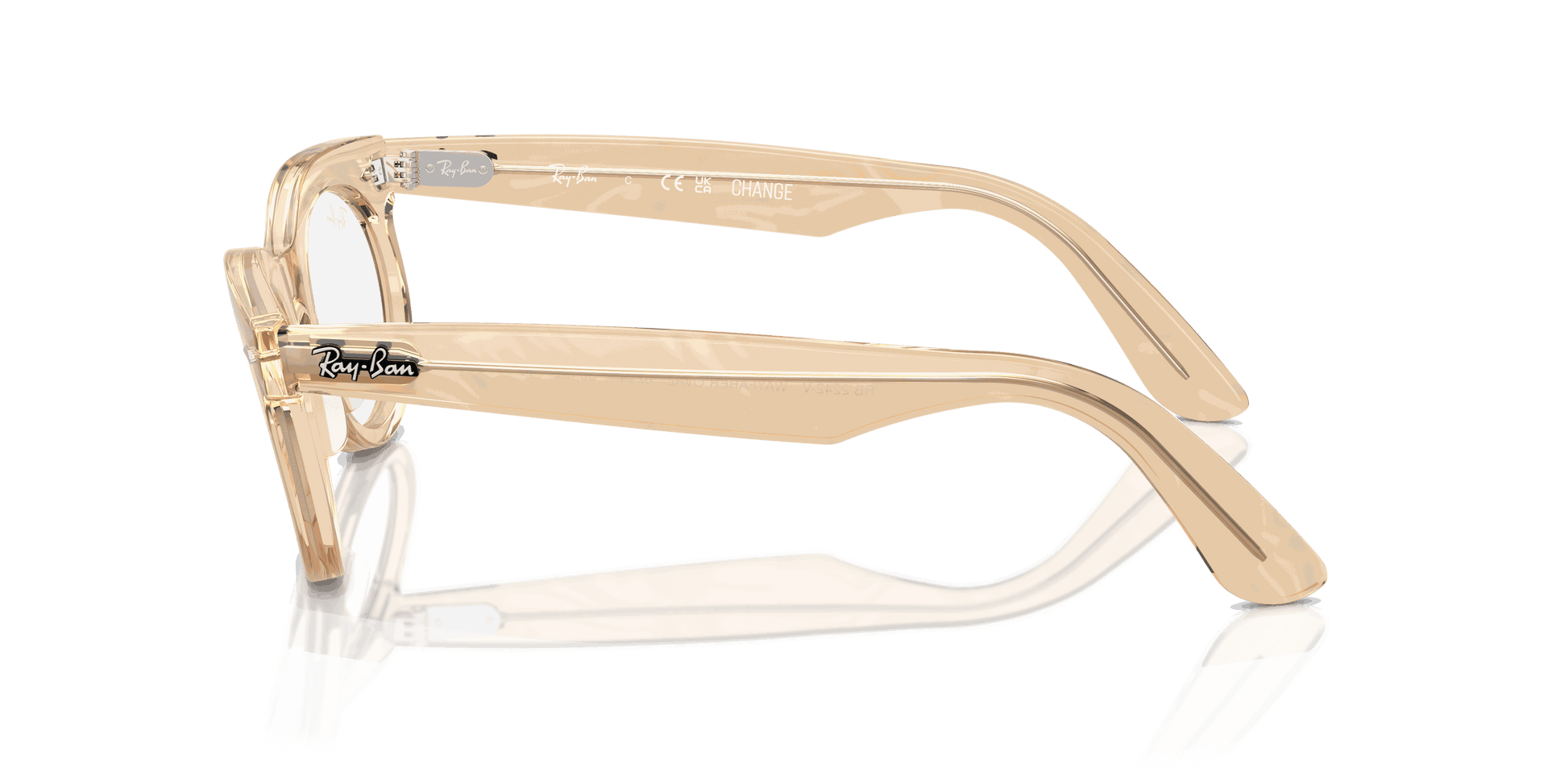 [Clear Lenses, Polished Photo Waves Brown Frame]