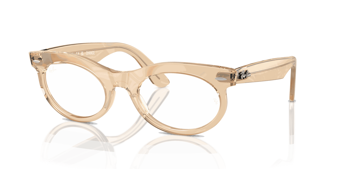 [Clear Lenses, Polished Photo Waves Brown Frame]