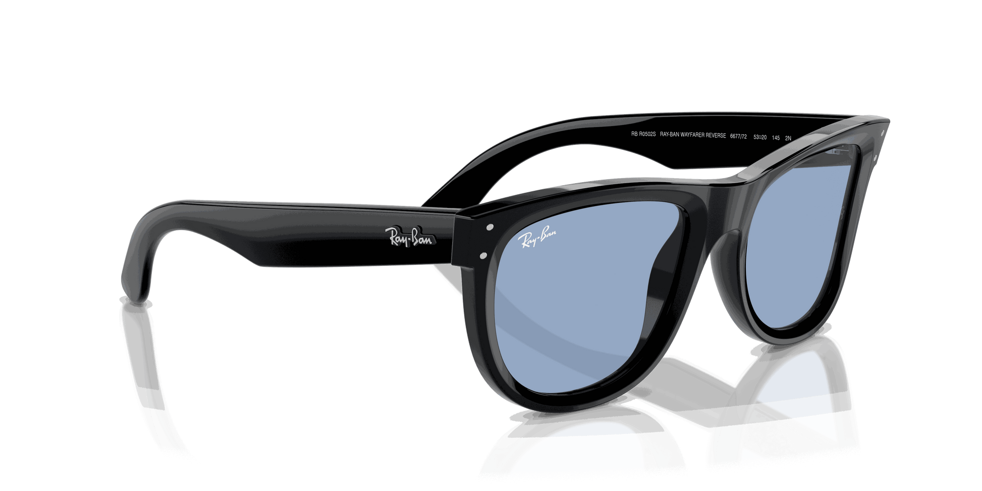 [Light Blue Lenses, Polished Black Frame]