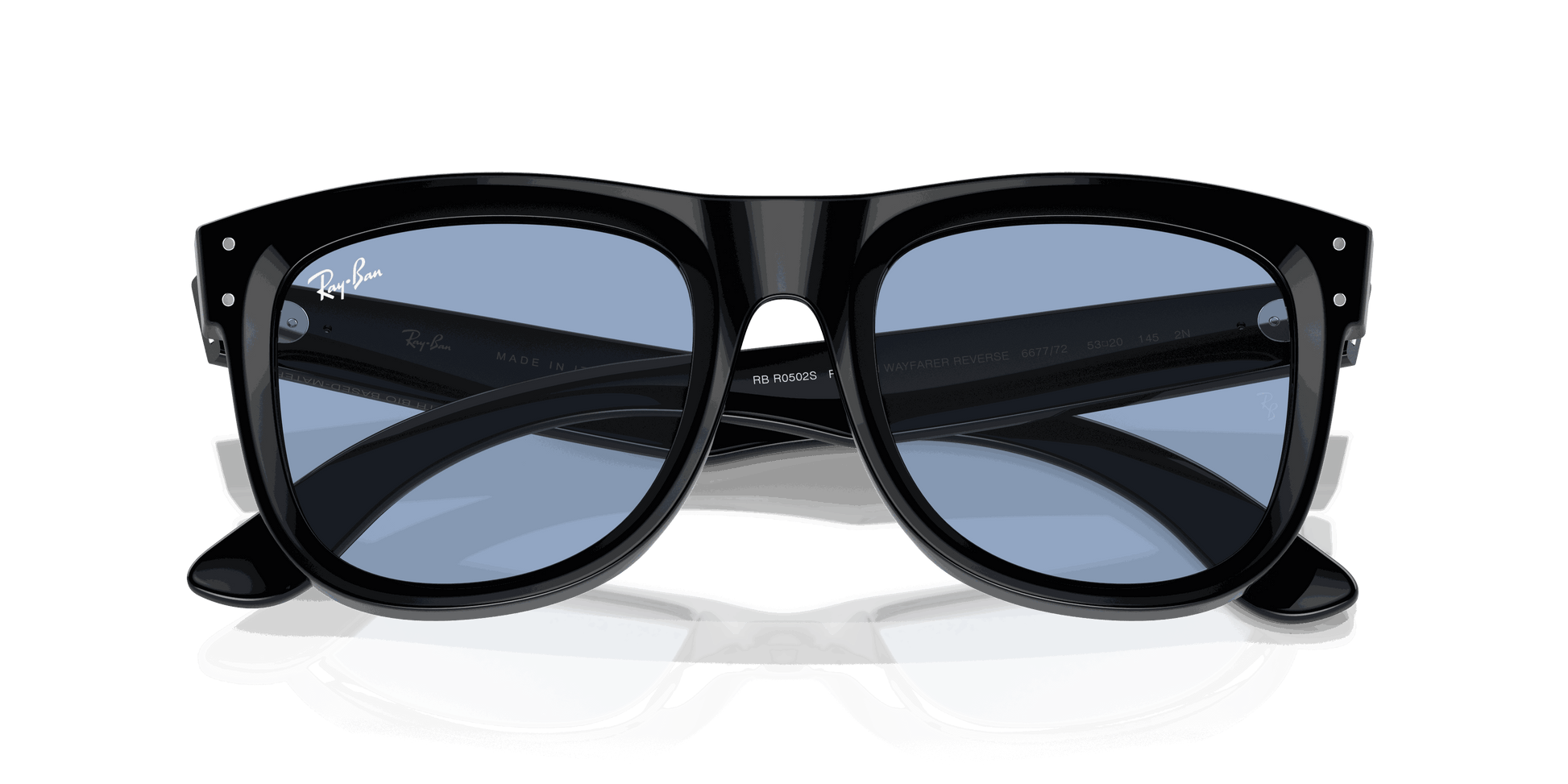[Light Blue Lenses, Polished Black Frame]