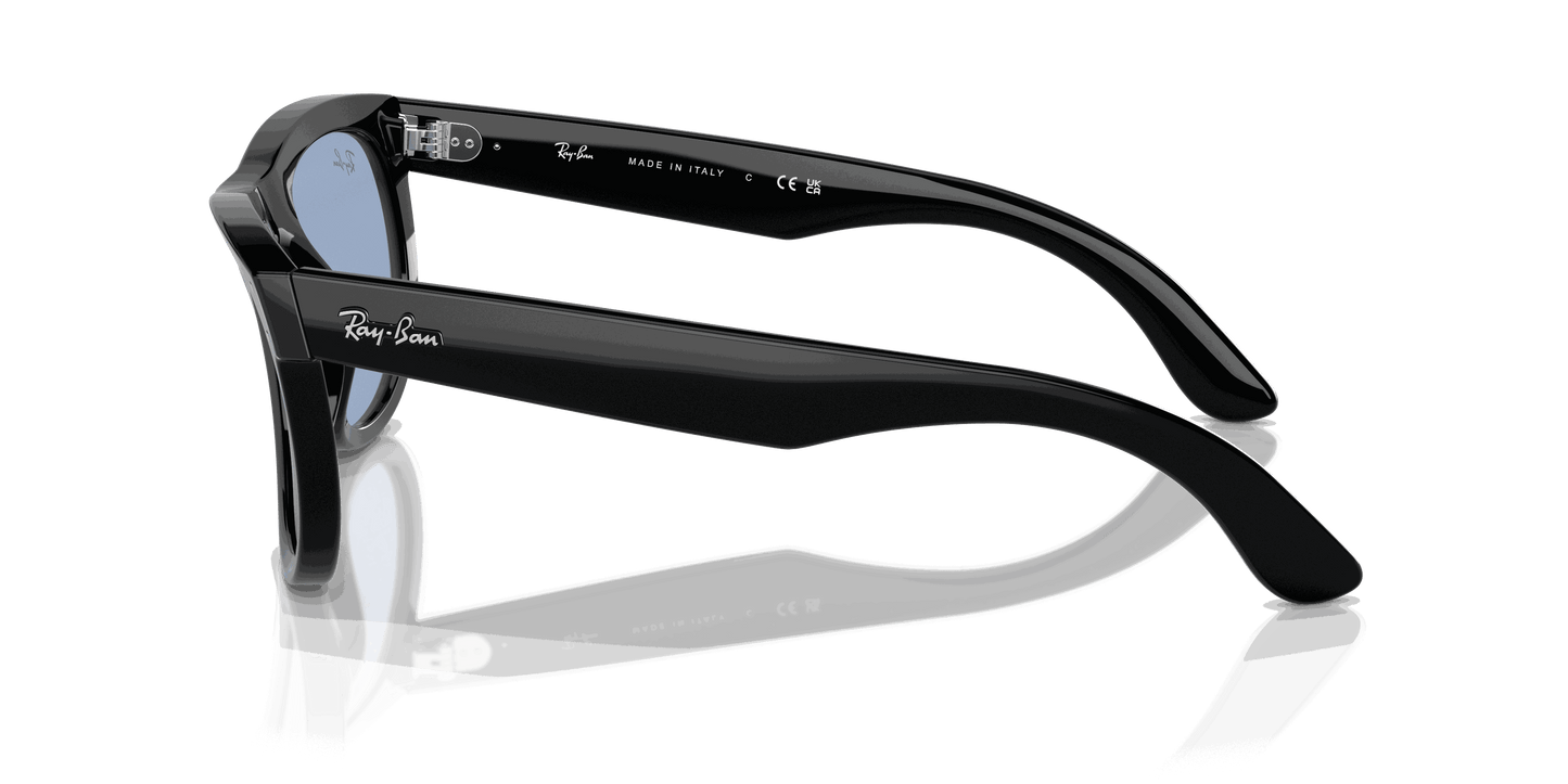 [Light Blue Lenses, Polished Black Frame]