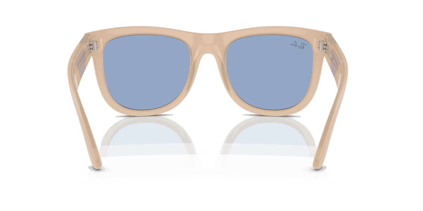 [Light Blue Lenses, Polished Opal Beige & Honey Frame]