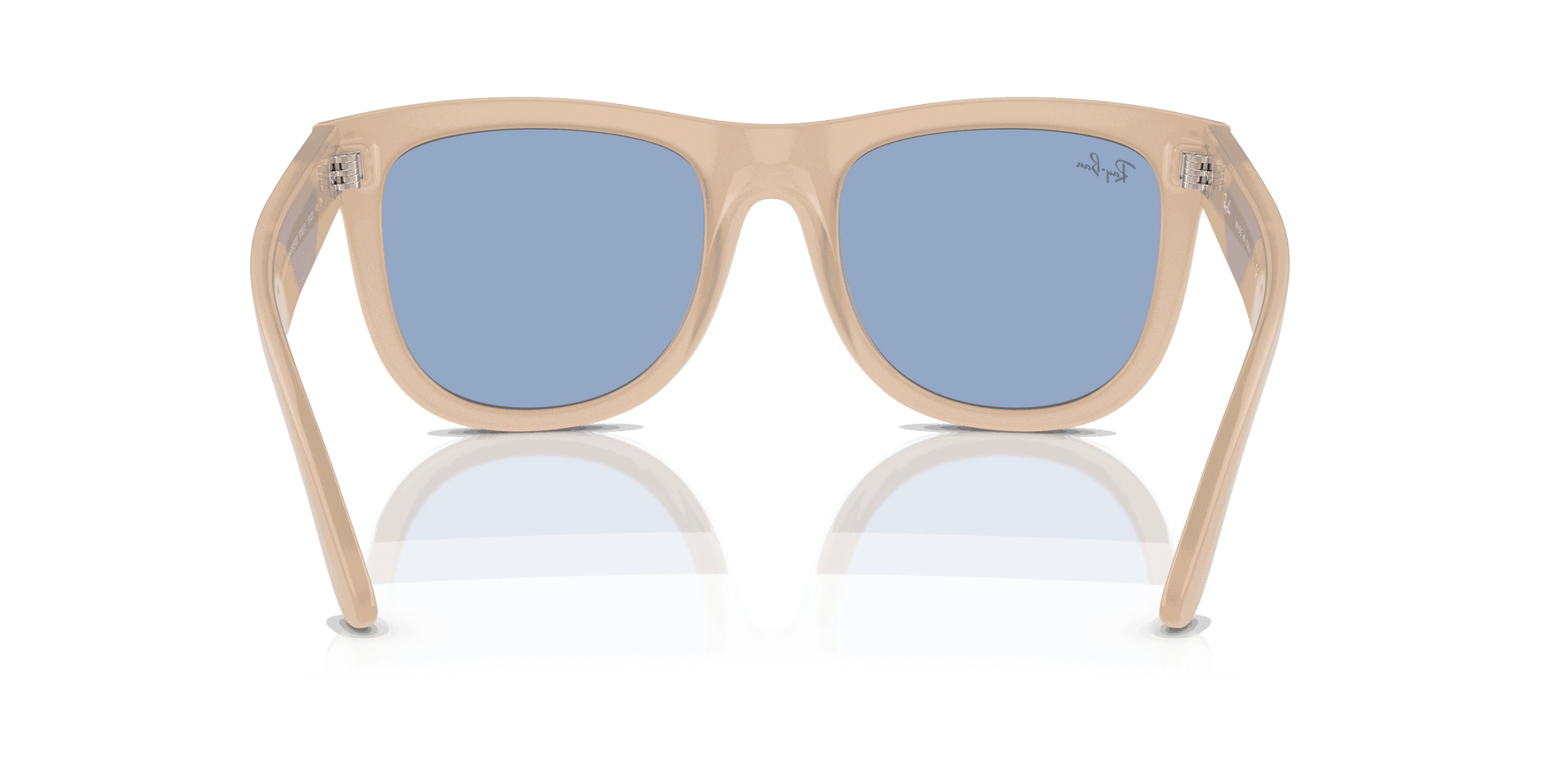 [Light Blue Lenses, Polished Opal Beige & Honey Frame]