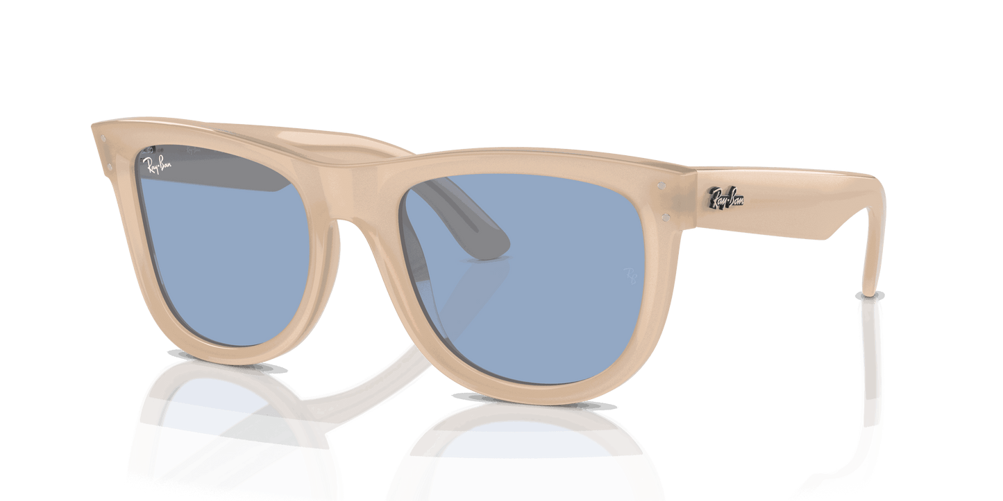 [Light Blue Lenses, Polished Opal Beige & Honey Frame]