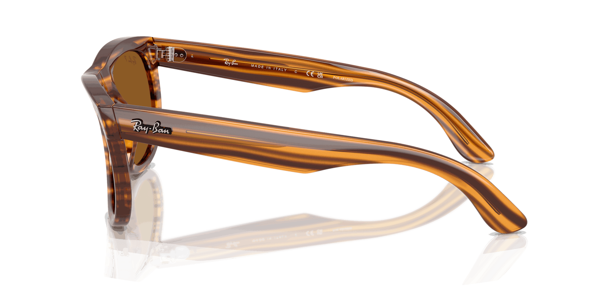 [Polar Dark Brown Lenses, Polished Striped Havana Frame]