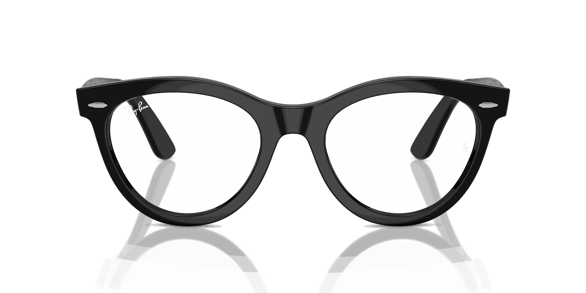 [Clear Lenses, Polished Black Frame]