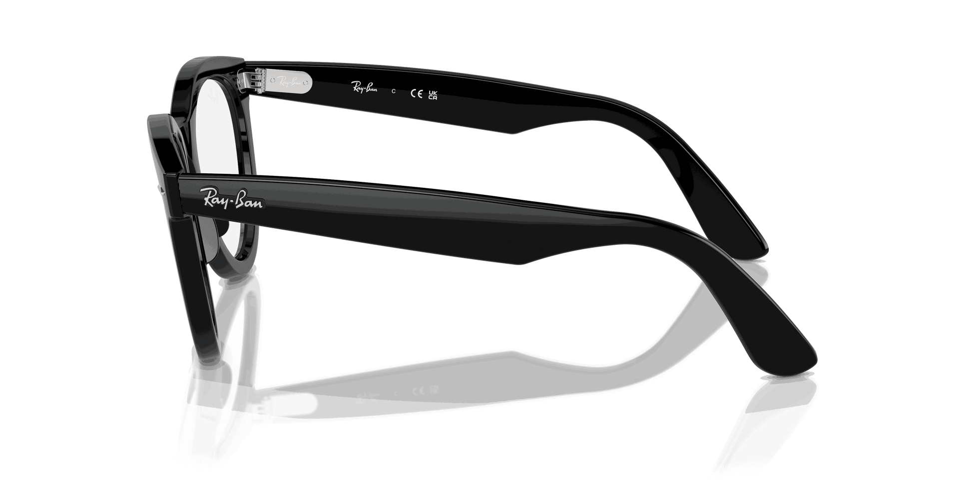 [Clear Lenses, Polished Black Frame]