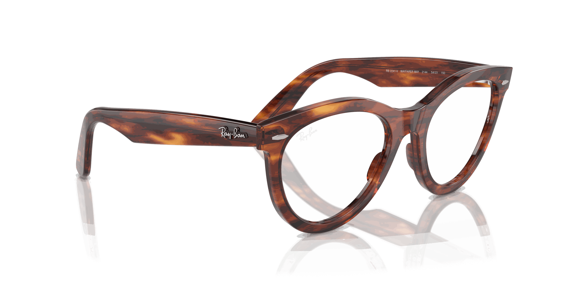 [Clear Lenses, Polished Striped Havana Frame]