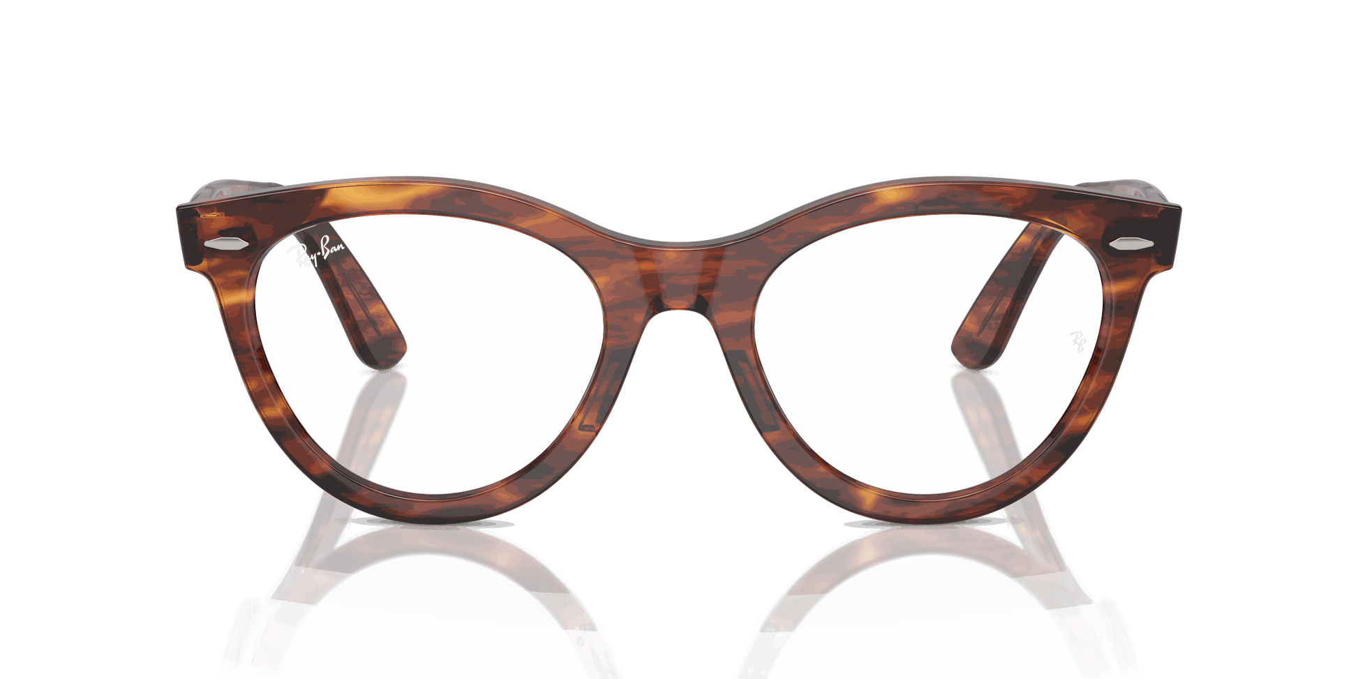 [Clear Lenses, Polished Striped Havana Frame]