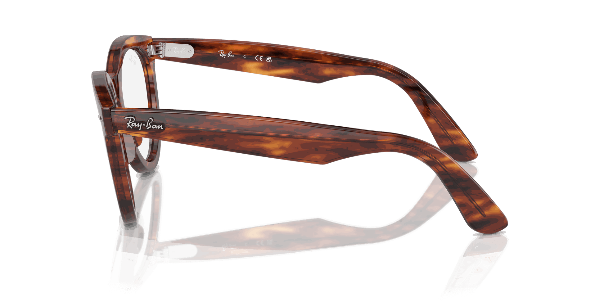[Clear Lenses, Polished Striped Havana Frame]