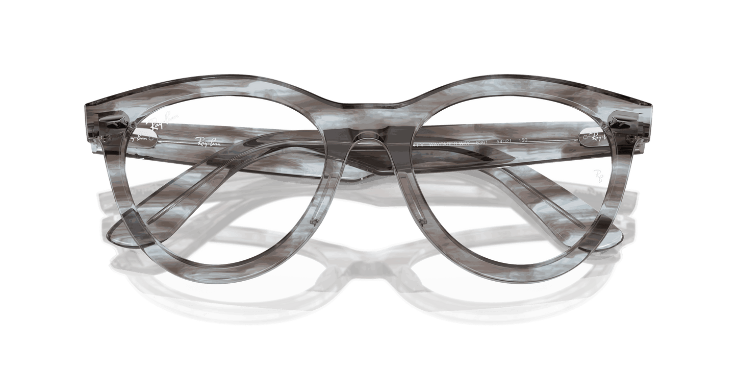 [Clear Lenses, Polished Striped Transparent Blue Frame]