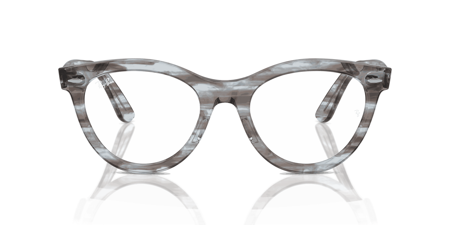 [Clear Lenses, Polished Striped Transparent Blue Frame]