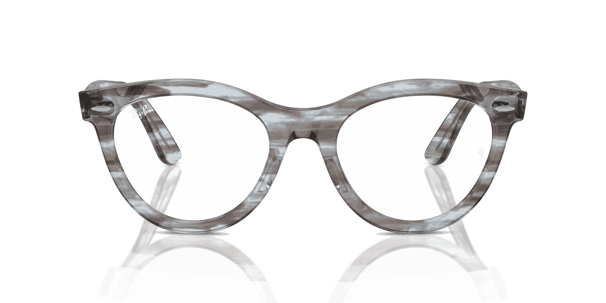 [Clear Lenses, Polished Striped Transparent Blue Frame]