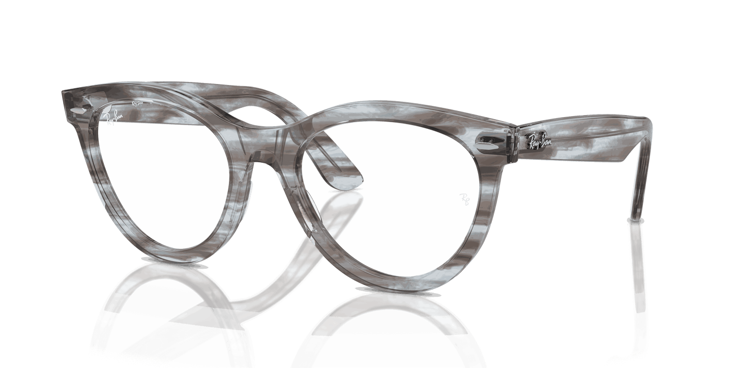 [Clear Lenses, Polished Striped Transparent Blue Frame]