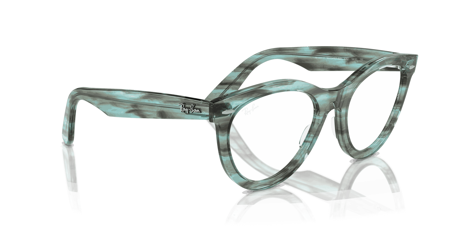 [Clear Lenses, Polished Striped Transparent Green Frame]