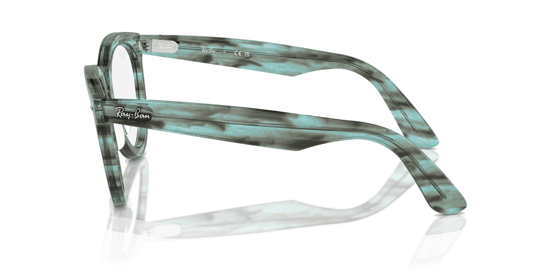 [Clear Lenses, Polished Striped Transparent Green Frame]
