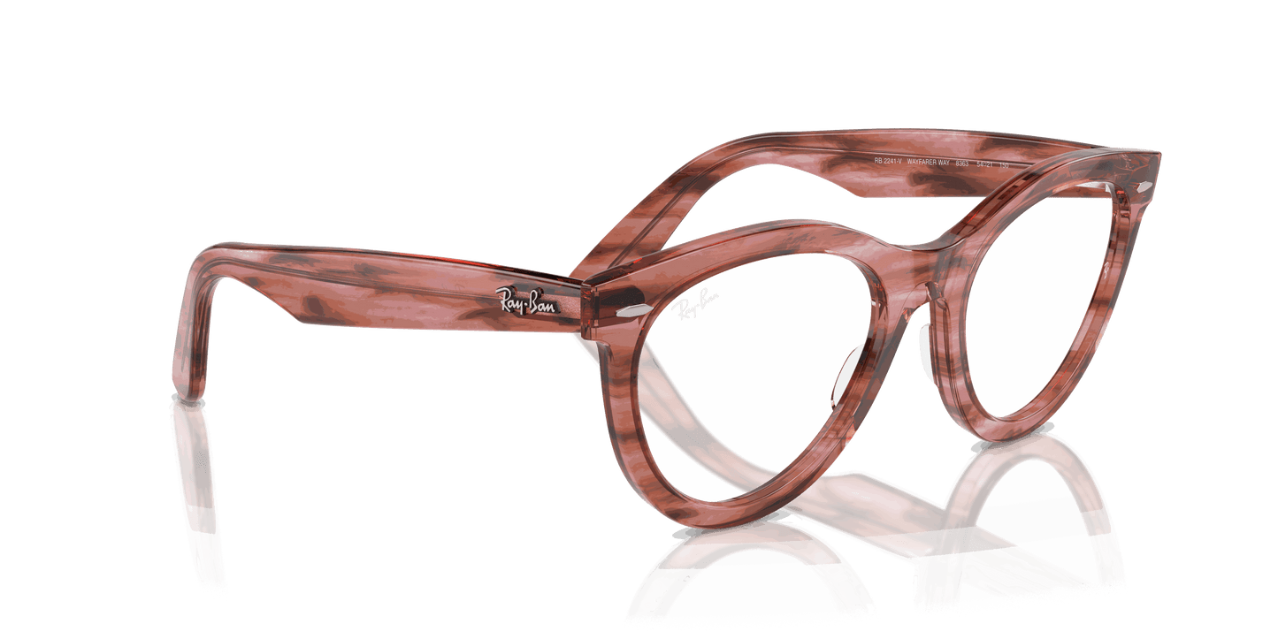 [Clear Lenses, Polished Striped Transparent Pink Frame]