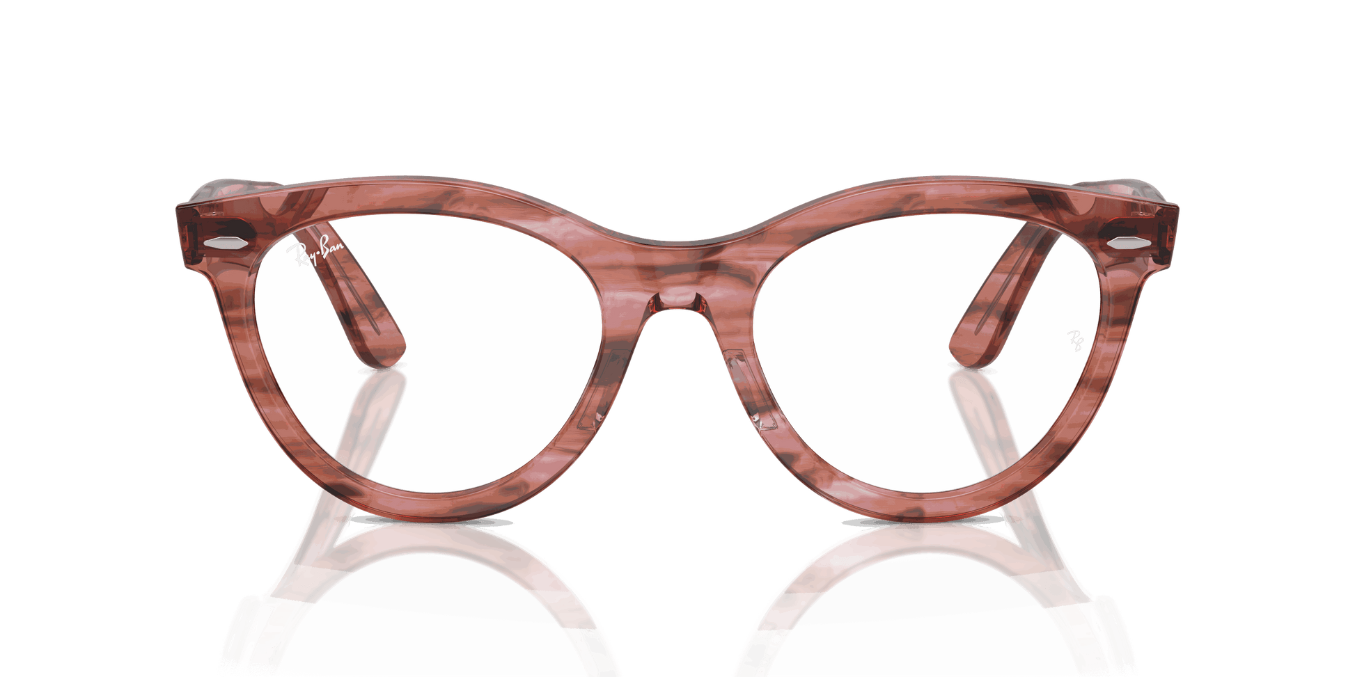 [Clear Lenses, Polished Striped Transparent Pink Frame]