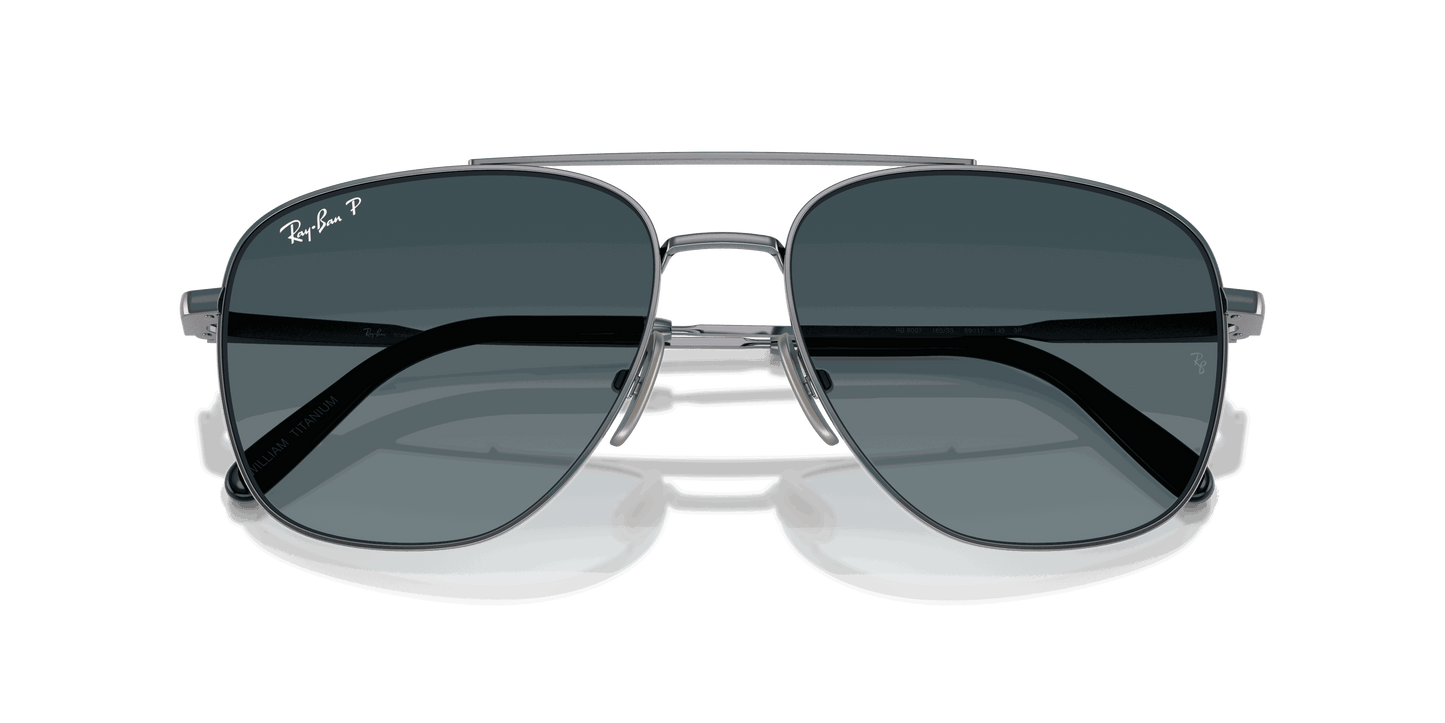[Blue Gradient Lenses, Polished Gunmetal Frame]