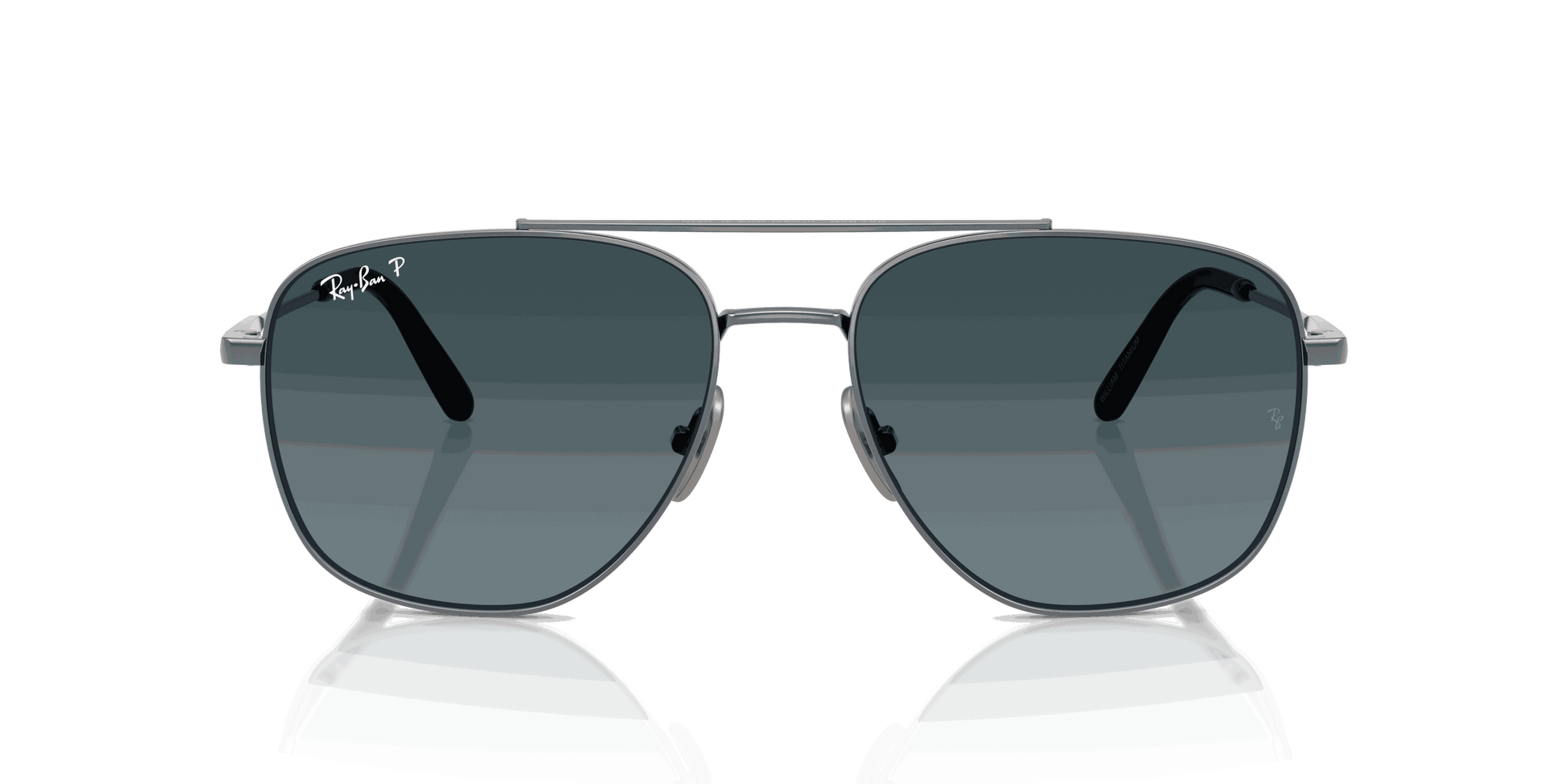 [Blue Gradient Lenses, Polished Gunmetal Frame]