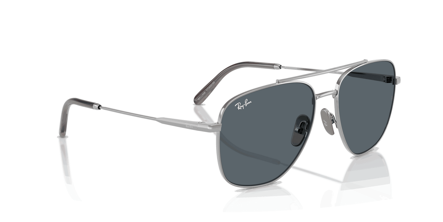 [Blue Lenses, Polished Silver Frame]