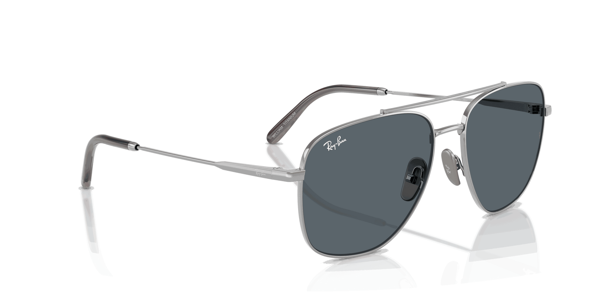 [Blue Lenses, Polished Silver Frame]