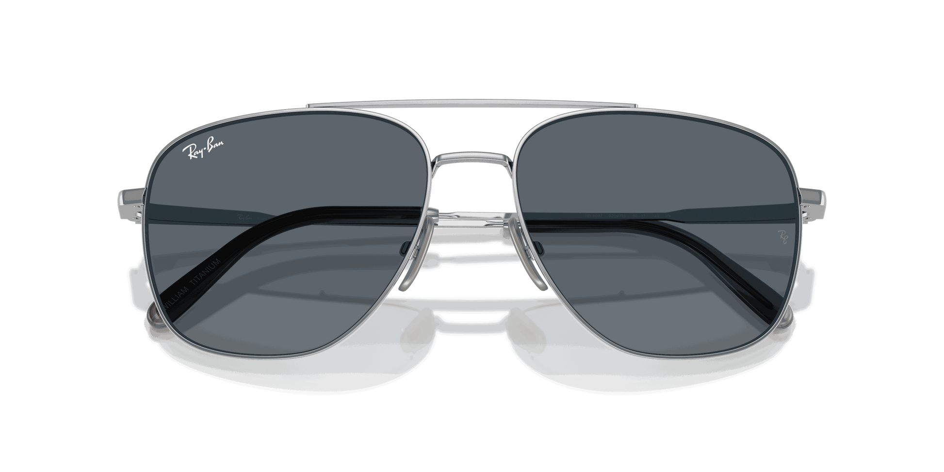 [Blue Lenses, Polished Silver Frame]