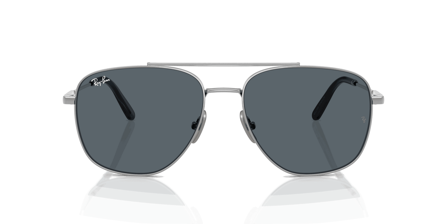 [Blue Lenses, Polished Silver Frame]