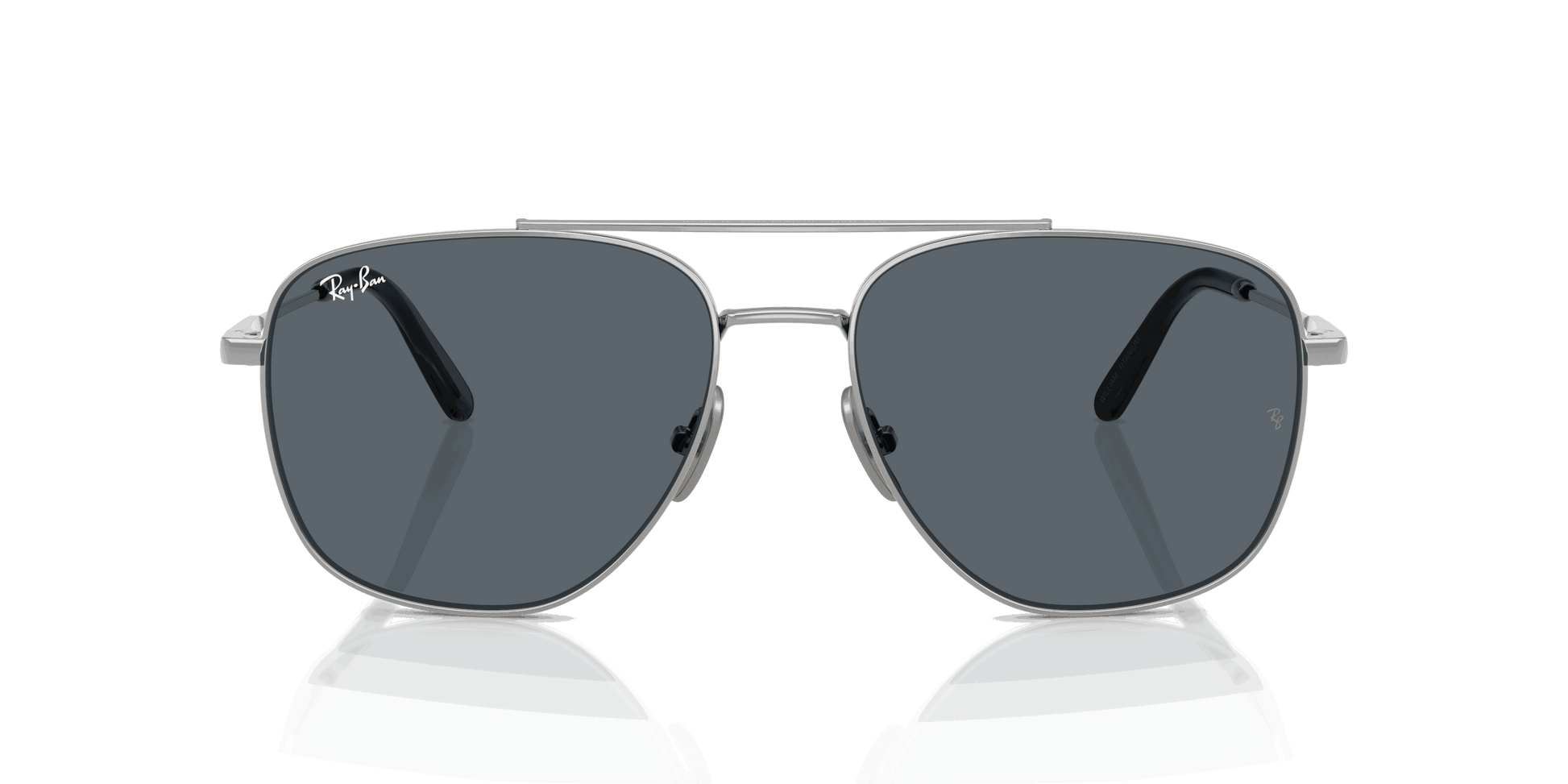 [Blue Lenses, Polished Silver Frame]