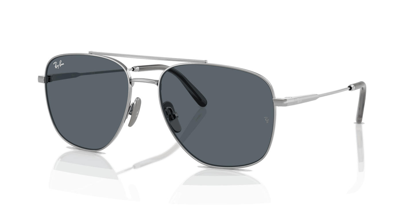 [Blue Lenses, Polished Silver Frame]
